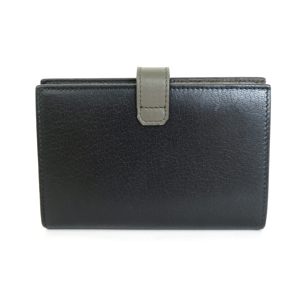 Givenchy Black Wallet Bi fold Gray Leather Black Gray
